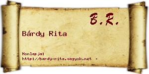 Bárdy Rita névjegykártya